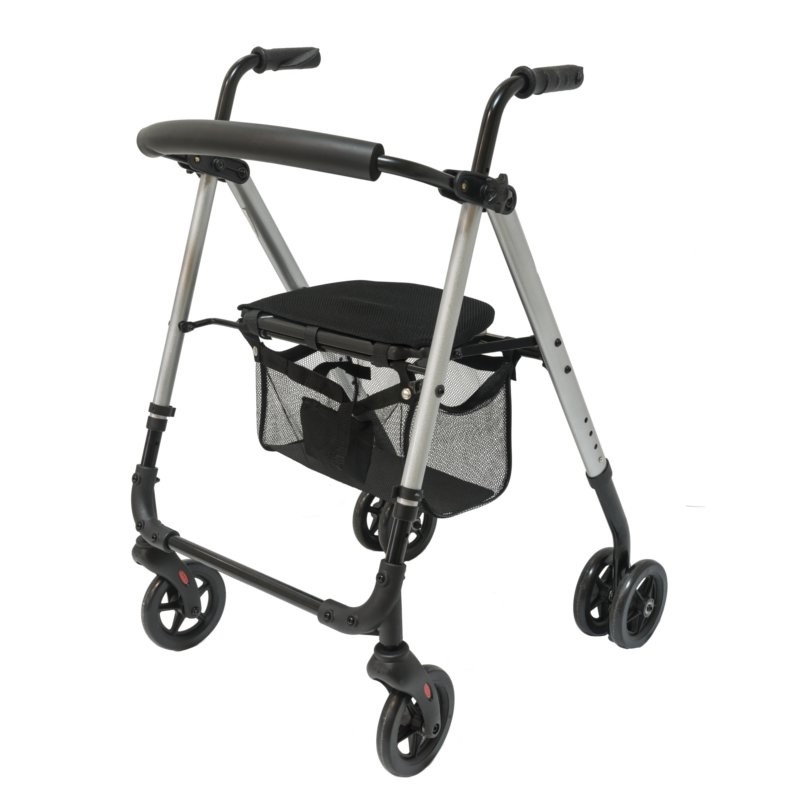 Andador con ruedas delanteras y asiento